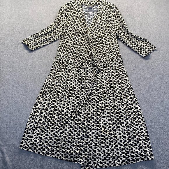 Bisou Bisou by Michele Bohbot Geometric Wrap Dress 3/4 Sleeve Women's Size 14 - Picture 10 of 10